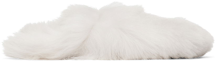 Vaatteet Yves Salomon Yves Salomon Toscana Lambskin Slippers Valkoinen | 25W23WAA342XXTOSX