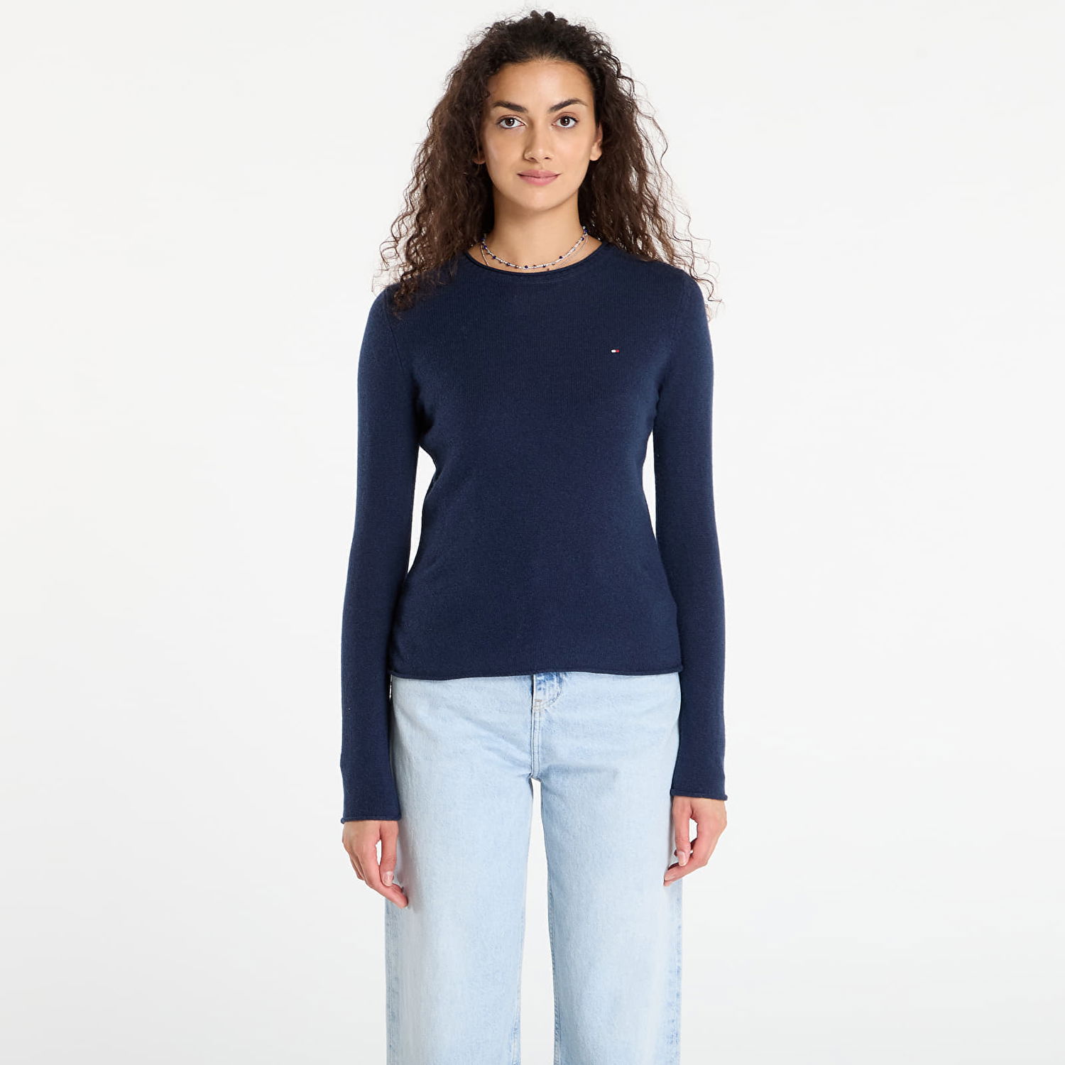 Villapaita Tommy Hilfiger Tommy Hilfiger Soft Wool Long Sleeve Sweater Tummansininen | WW0WW40264 C1G, 0