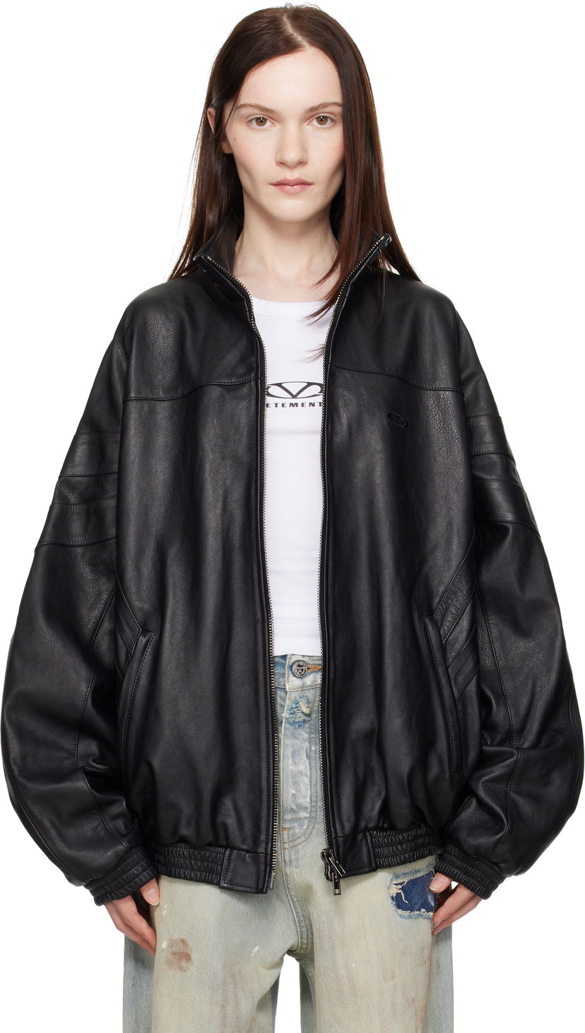 Bomber-takki VETEMENTS Vetements Tracksuit Leather Jacket Musta | UA66JA280B