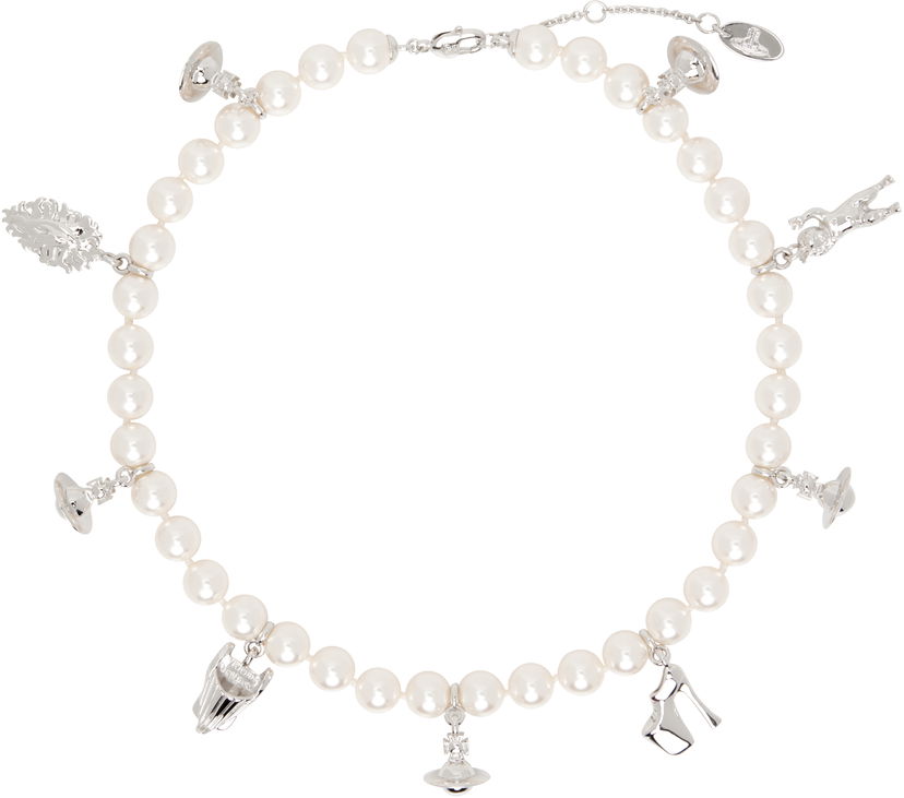 Kaulakoru Vivienne Westwood Pearl Necklace with Charms Metallinen | 63010131-02P103-