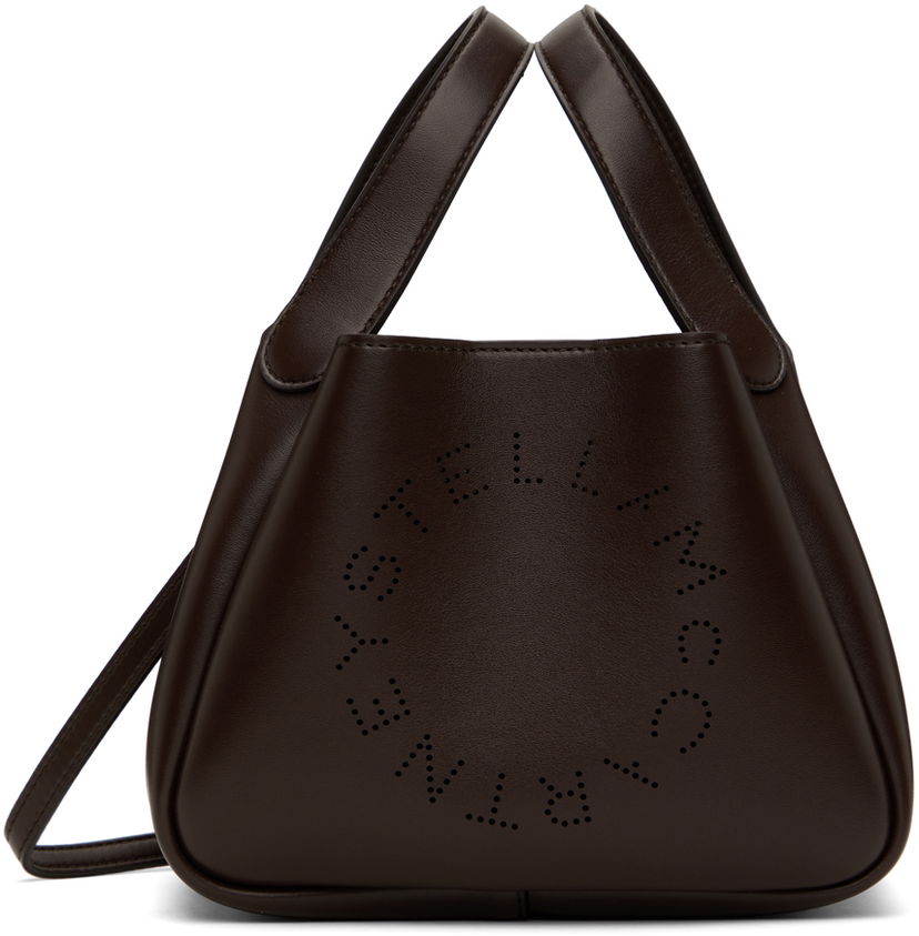Kangaskassi Stella McCartney Stella McCartney Logo Crossbody Double Handle Bag Ruskea | 7B0081W8542