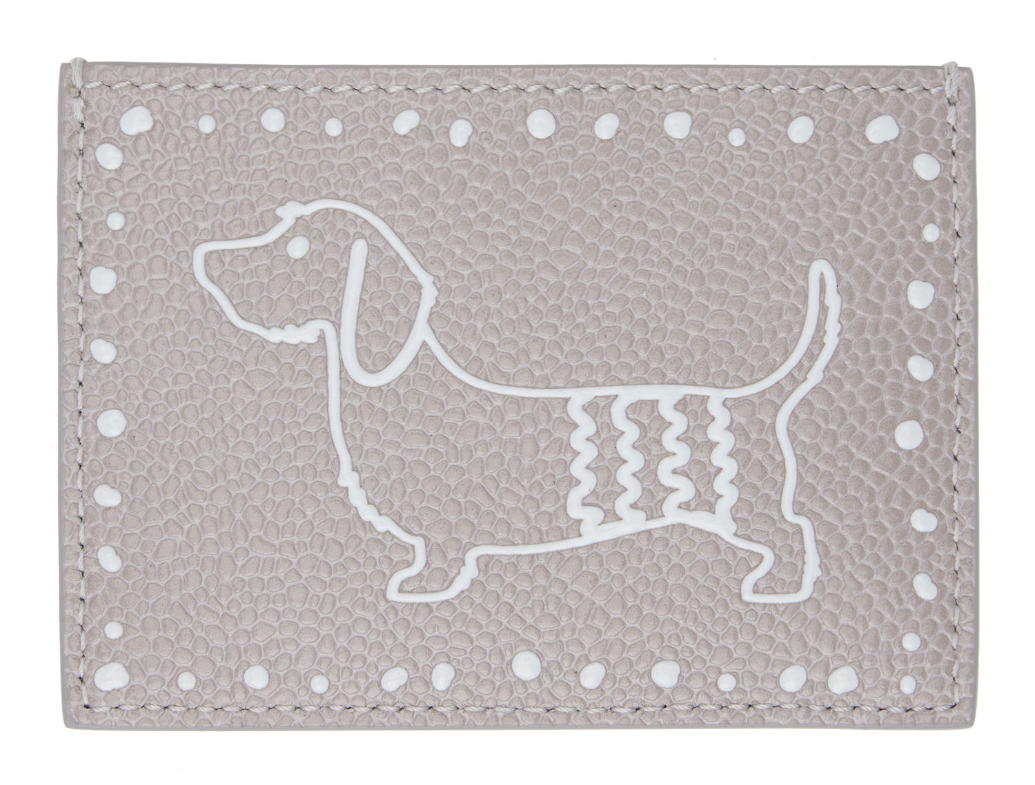 Lompakko Thom Browne Pebbled Leather Card Holder Harmaa | UAW062A-00198, 0
