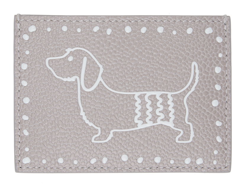 Lompakko Thom Browne Pebbled Leather Card Holder Harmaa | UAW062A-00198