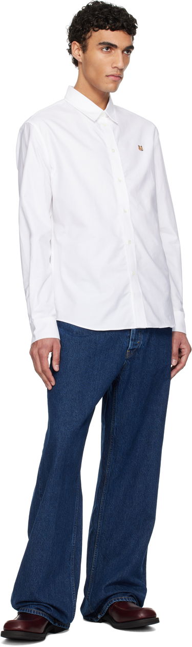 Paita MAISON KITSUNÉ Maison Kitsuné Casual Shirt with Fox Head Embroidery Valkoinen | MM00408WC5012, 3
