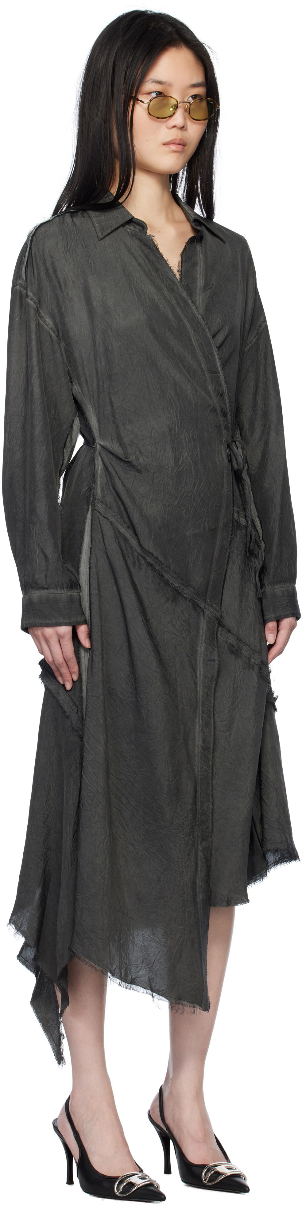 Mekko Diesel Diesel D-Raven-Q1 Midi Wrap Dress Harmaa | A17310 0CMBB, 1