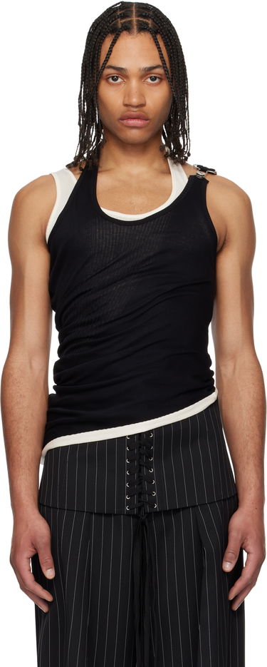 Tankkitoppi Jean Paul Gaultier Jean Paul Gaultier 'The Red Draped Double' Tank Top Musta | 25/34-F-DB053-J092-0003, 0