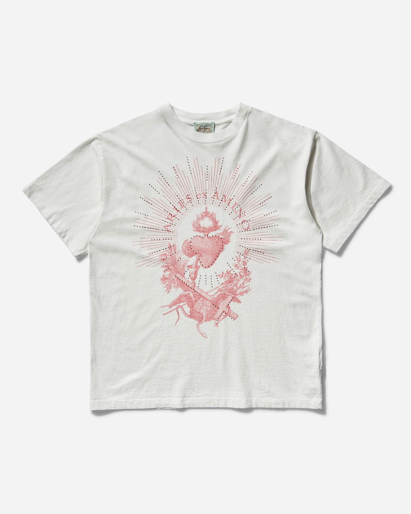 T-paita Aries Faded Aries Ex Amino T-Shirt Valkoinen | AR6001403 OFFWHT