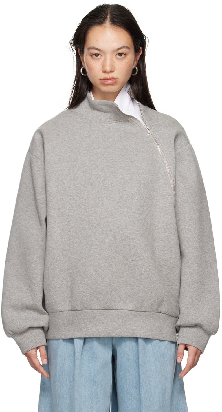 Huppari Dries Van Noten Zipped Sweatshirt Harmaa | 242-011174-9622