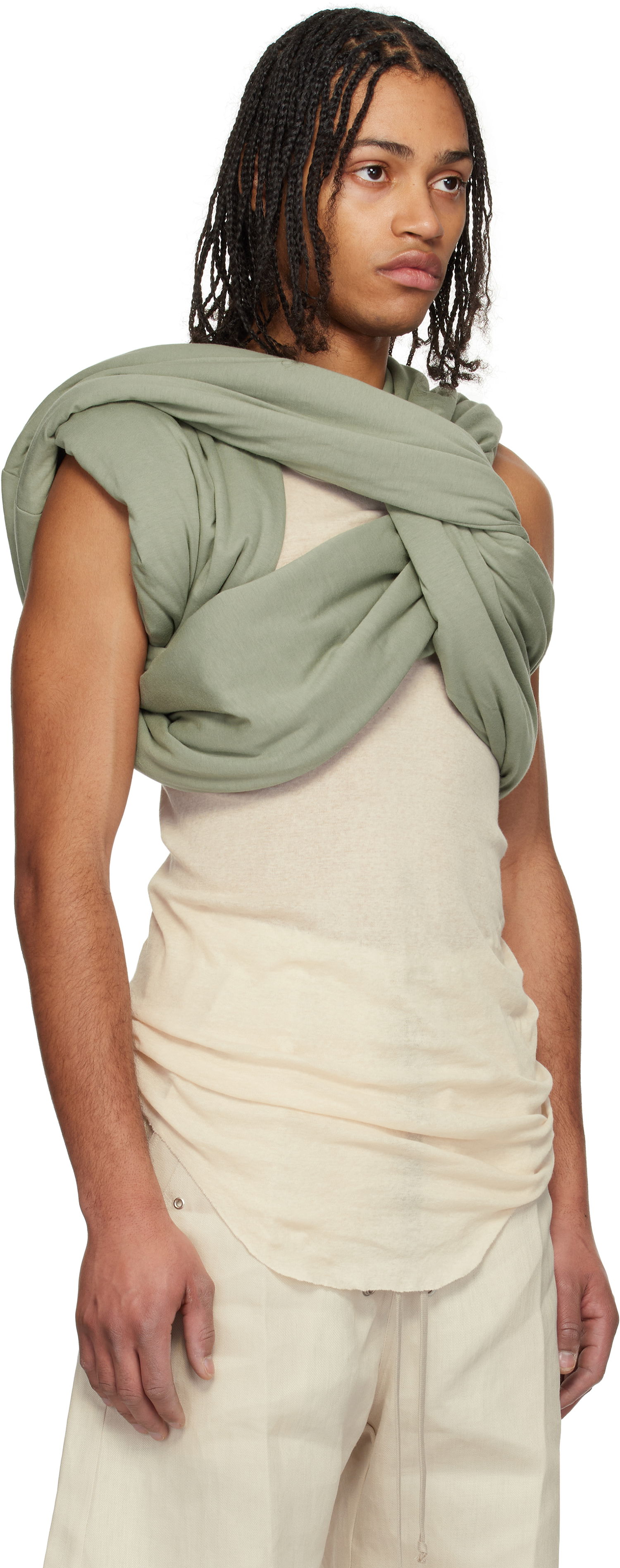 Tankkitoppi Rick Owens Rick Owens Hollywood Triple Donut Top Beige | RU01E5432 JA, 1