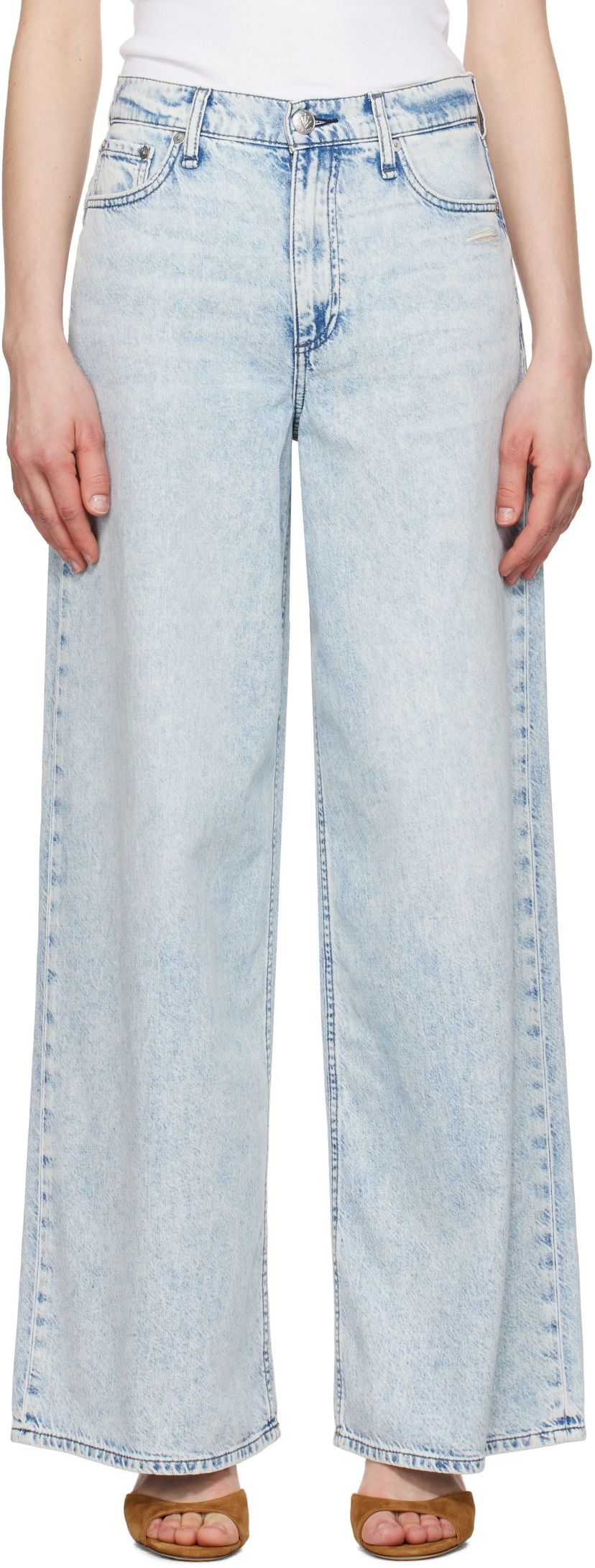 Jeans rag & bone Rag & Bone Featherweight Sofie Wide-Leg Jeans Sininen | WDD25S2952FWBE