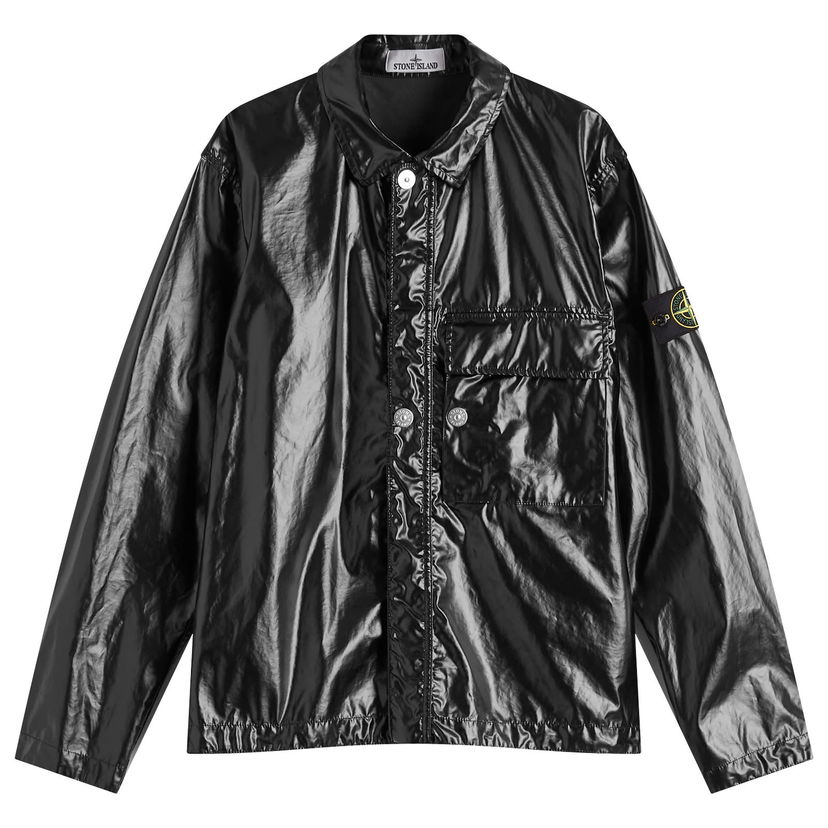 Tuulitakki Stone Island Mussola Gommata-TC Shirt Jacket, Size Large Musta | K1S151200001-V0029