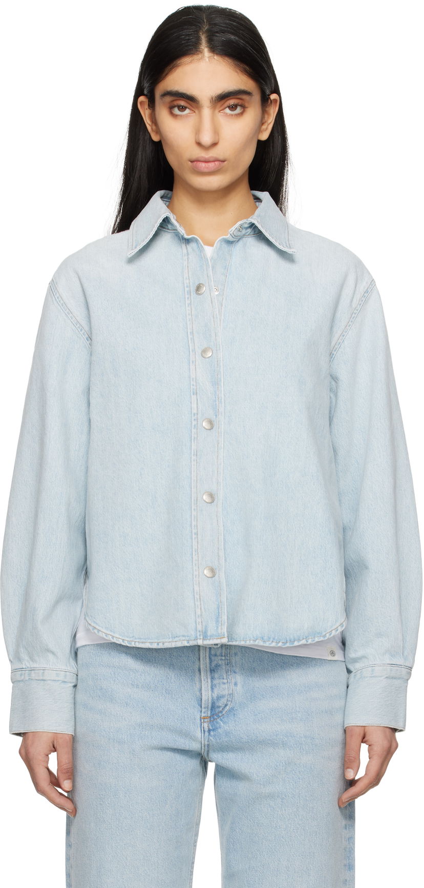 Paita AGOLDE AGOLDE Laurel Denim Button-Up Shirt Sininen | A7358-3018
