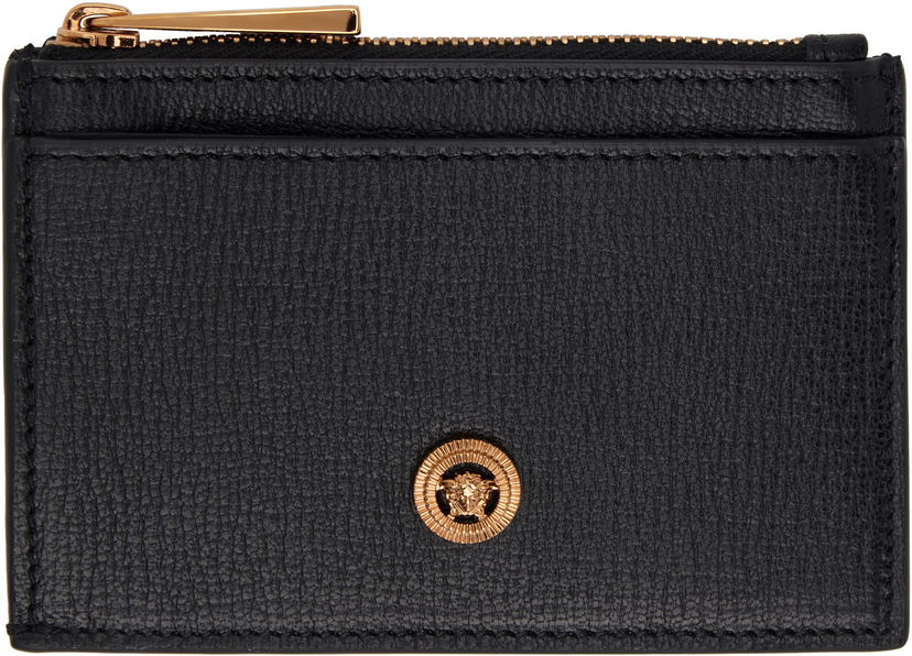 Lompakko Versace Versace Goatskin Zip Card Holder Musta | 1016785_1A10544