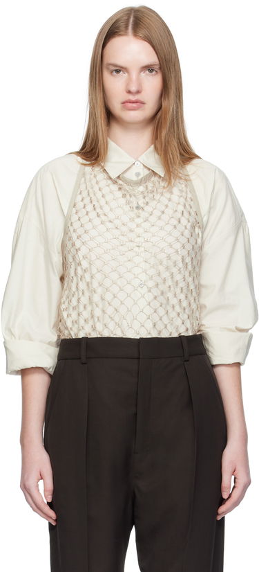 Tankkitoppi LEMAIRE LEMAIRE Fishnet Halter Top Beige | TO1473 LF1509, 0