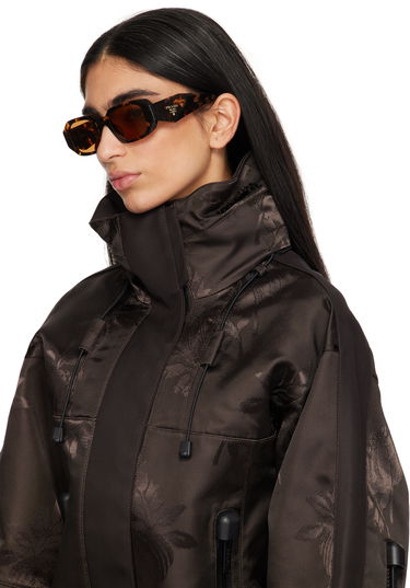 Aurinkolasit Prada Rounded Rectangle Acetate Sunglasses Ruskea | 0PR 17WSF 8056597753647, 3
