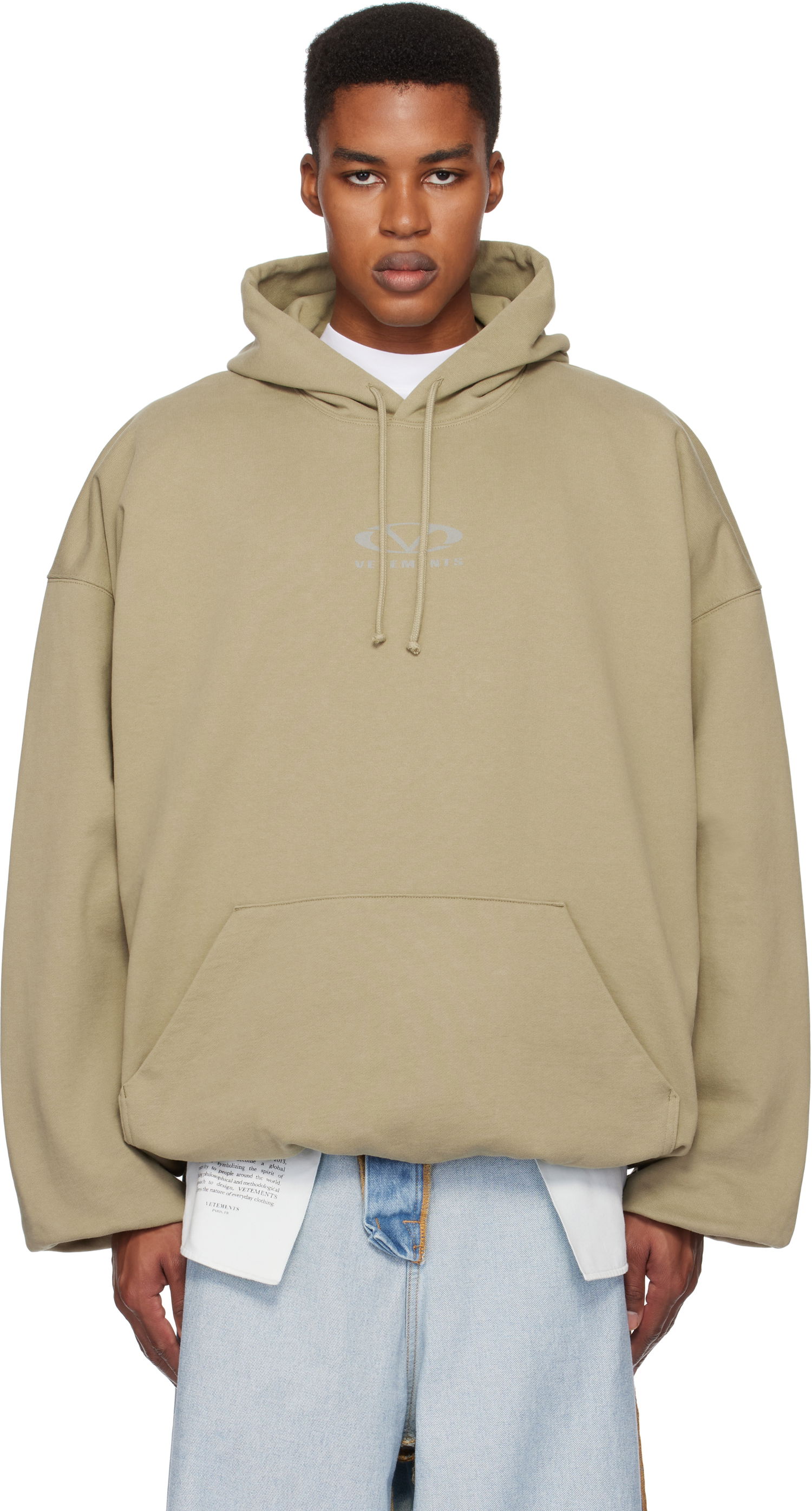Huppari VETEMENTS Oval Logo Cropped Boxy Hoodie Vihreä | UA66HD600T, 0