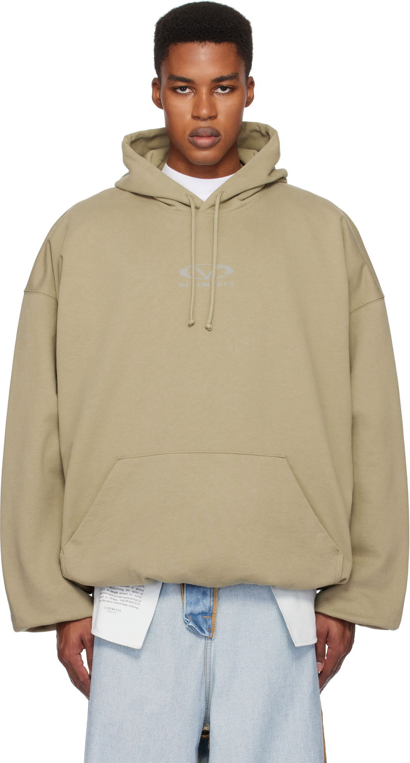 Huppari VETEMENTS Oval Logo Cropped Boxy Hoodie Vihreä | UA66HD600T