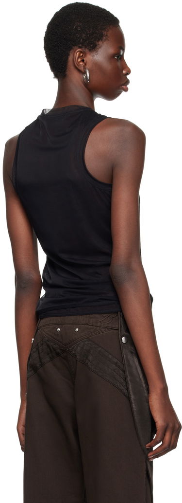 Tankkitoppi Blumarine Blumarine Rhinestone Monogram Tank Top Musta | A422T073A, 2