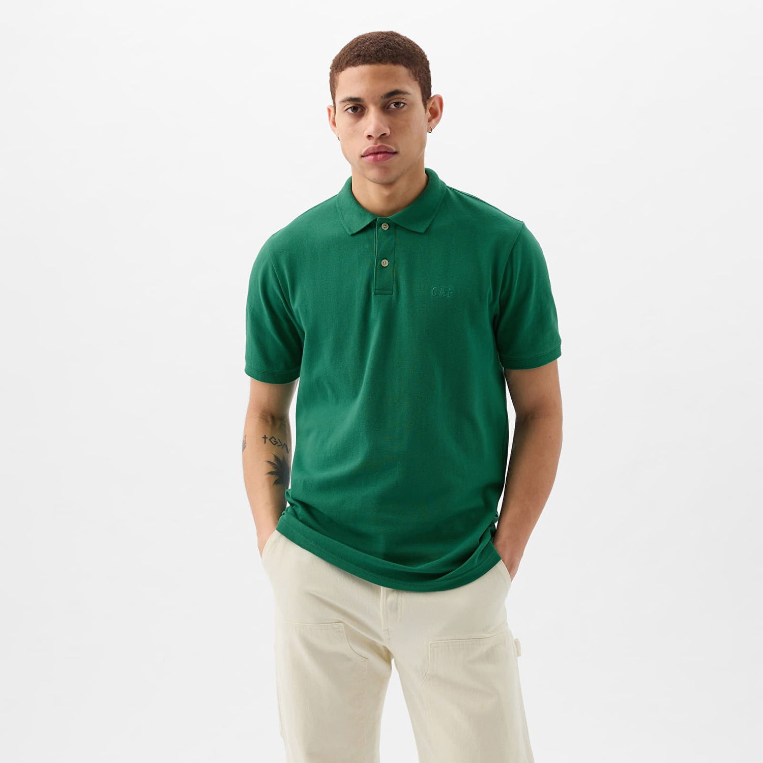 T-paita GAP Logo Pique Polo Irish Clover Vihreä | 586306-16, 0