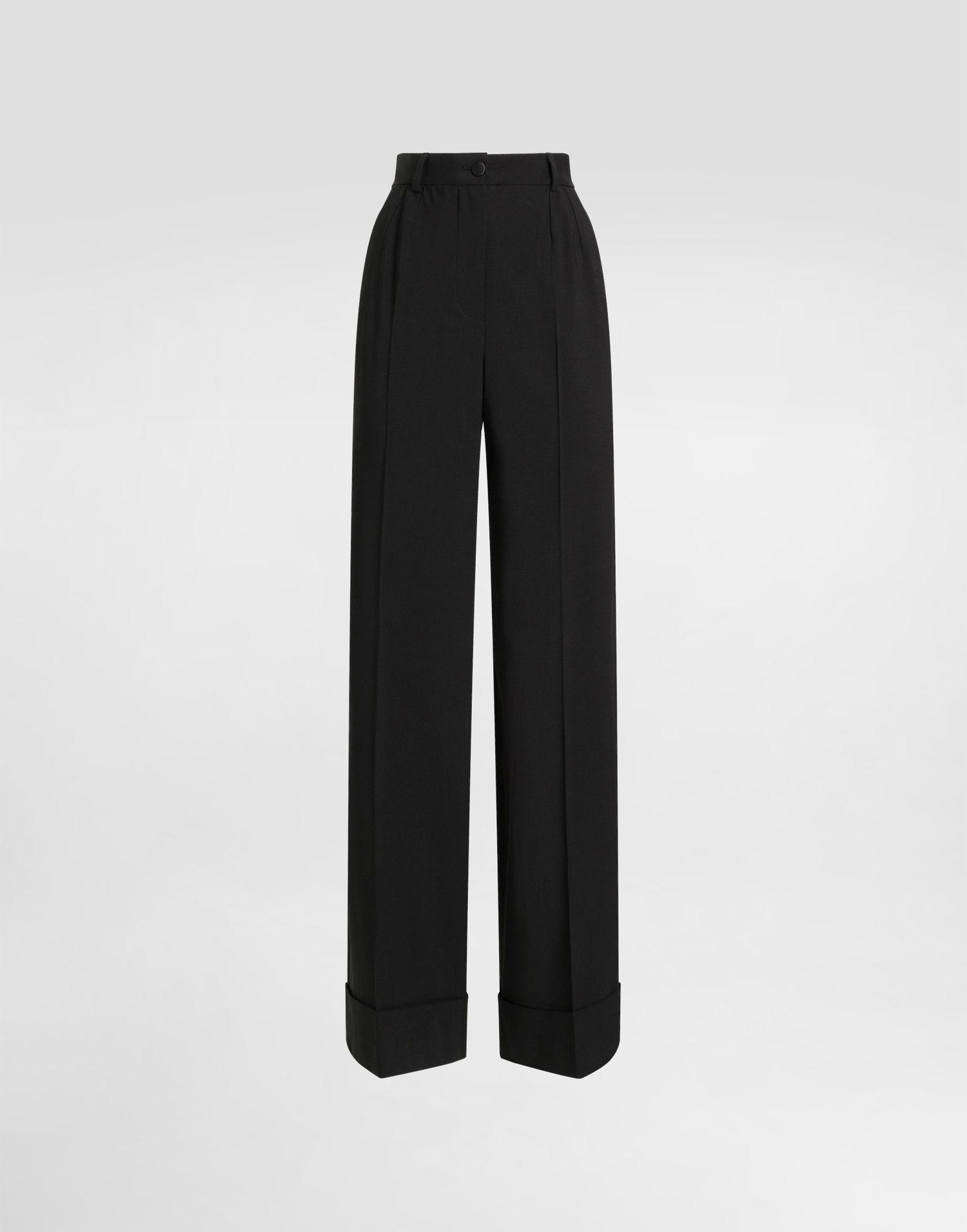 Housut Dolce & Gabbana Dolce & Gabbana Bi-Stretch Wool Cuffed Trousers Musta | FTBM0TGDC7QN0000, 0