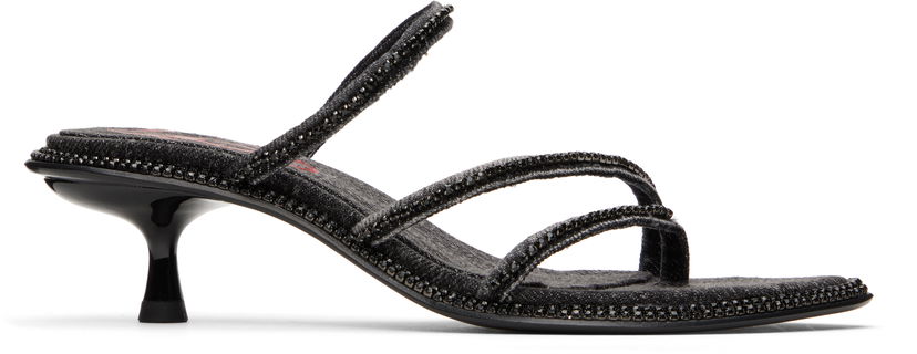 Kengänhoito Diesel D-Havanna Kittie Embellished Denim Heels Musta | Y03603 PR853