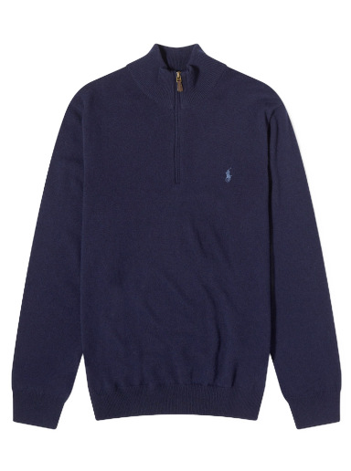 Huppari Polo by Ralph Lauren Polo Ralph Lauren  Lambswool Half Zip Knit Hunter Tummansininen | 710876756001