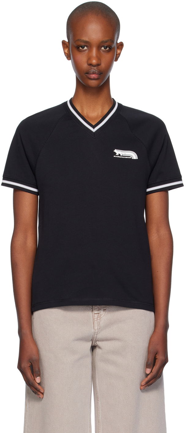 T-paita MAISON KITSUNÉ Fox Raglan T-shirt Musta | NW00112KJ0119