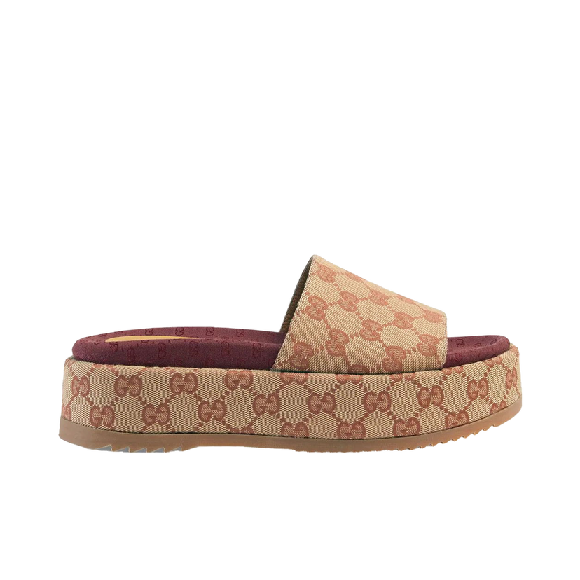 Tennarit ja kengät Gucci GG Supreme Platform Sandal "Dark Red" W Beige | 573018KQW008366