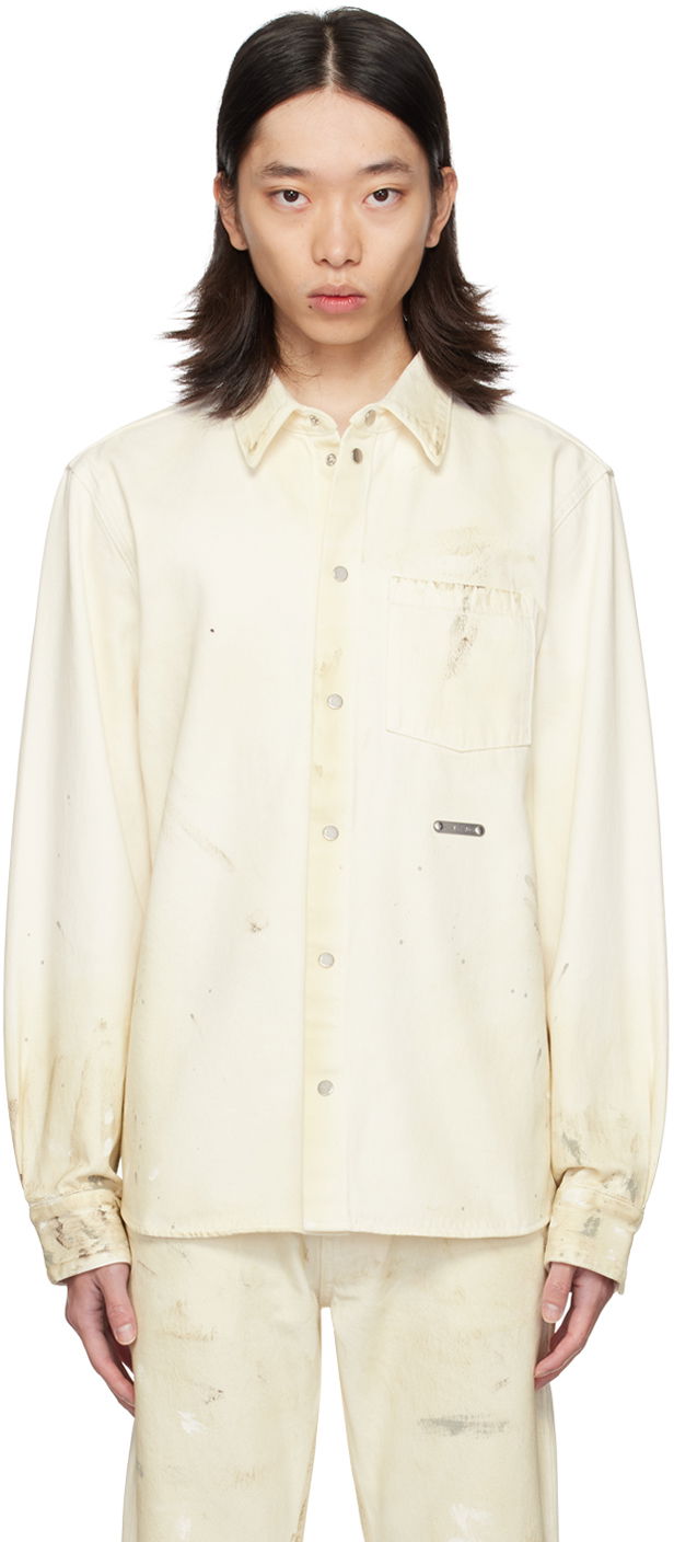 Paita Helmut Lang Helmut Lang Painted Denim Shirt Valkoinen | O05DM101