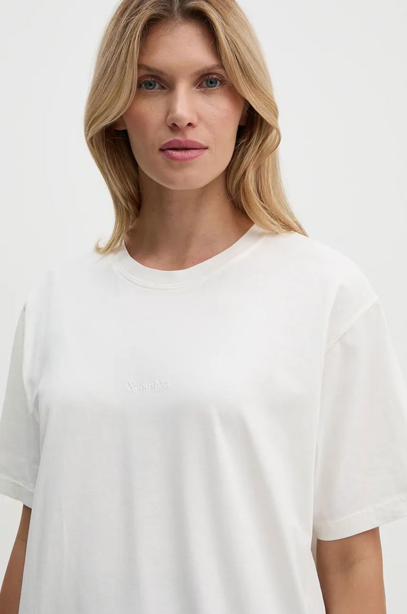 T-paita Nanushka Oversized Fit Cotton Tee Valkoinen | NU24CRSH00300