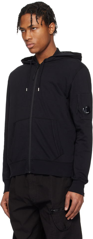Huppari C.P. Company C.P. Company Light Fleece Full Zip Hoodie Musta | 18CMSS057A-002246G, 3
