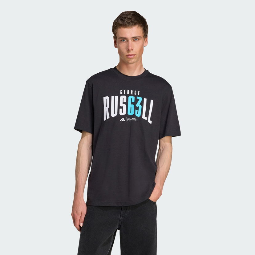 T-paita adidas Performance Mercedes-AMG Petronas Formula One Team George Russell T-Shirt Musta | JZ8905