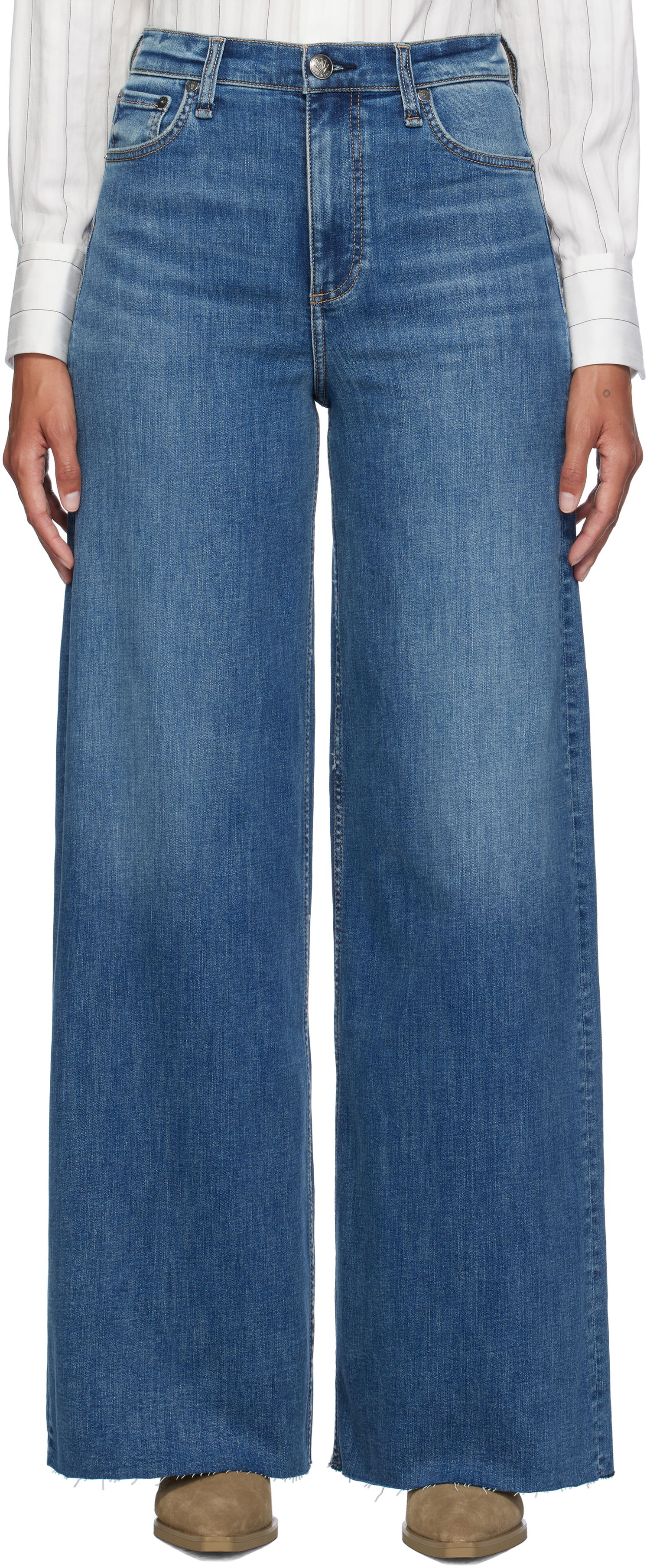 Jeans rag & bone Rag & Bone Flexi Sofie Wide-Leg Jeans Sininen | WDD24F2952FUWI, 0
