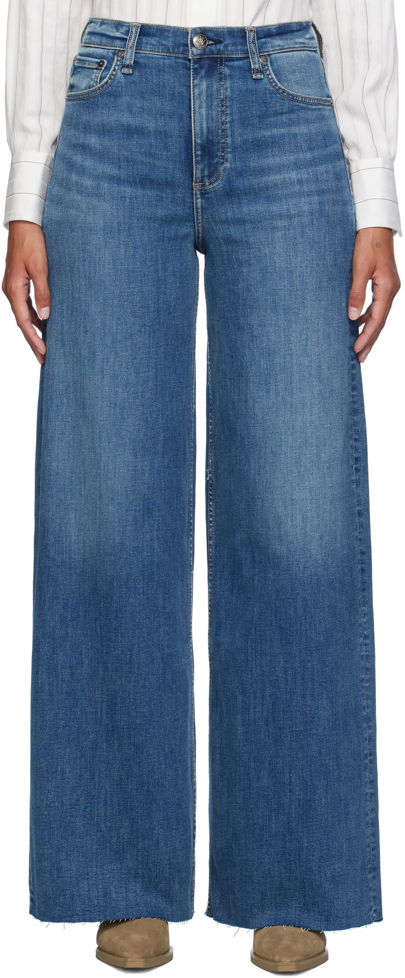 Jeans rag & bone Rag & Bone Flexi Sofie Wide-Leg Jeans Sininen | WDD24F2952FUWI