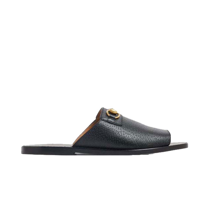 Tennarit ja kengät Gucci Horsebit Leather Flat Slides Black Musta | 723624 18A00 1000
