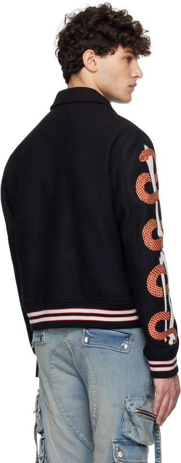 Bomber-takki AMIRI Snake Bones Embroidered Bomber Jacket Musta | AMOUVY1015, 2