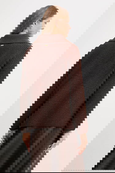 Villapaita Barbour Barbour ROBYN Wool Blend Collared Sweater Ruskea | LKN1675, 2