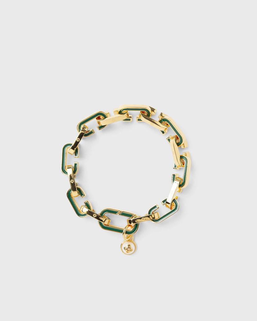 Rannerengas Casablanca Enamel "C" Link Bracelet Vihreä | A-AW25-JW-322-01