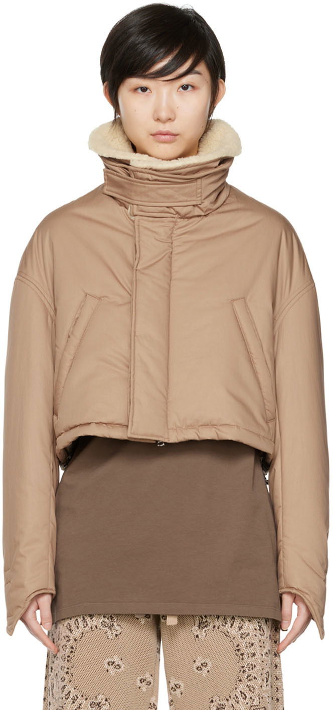 Puffer takki AMIRI Cotton Cropped Puffer Jacket Ruskea | PF22WOS002-817