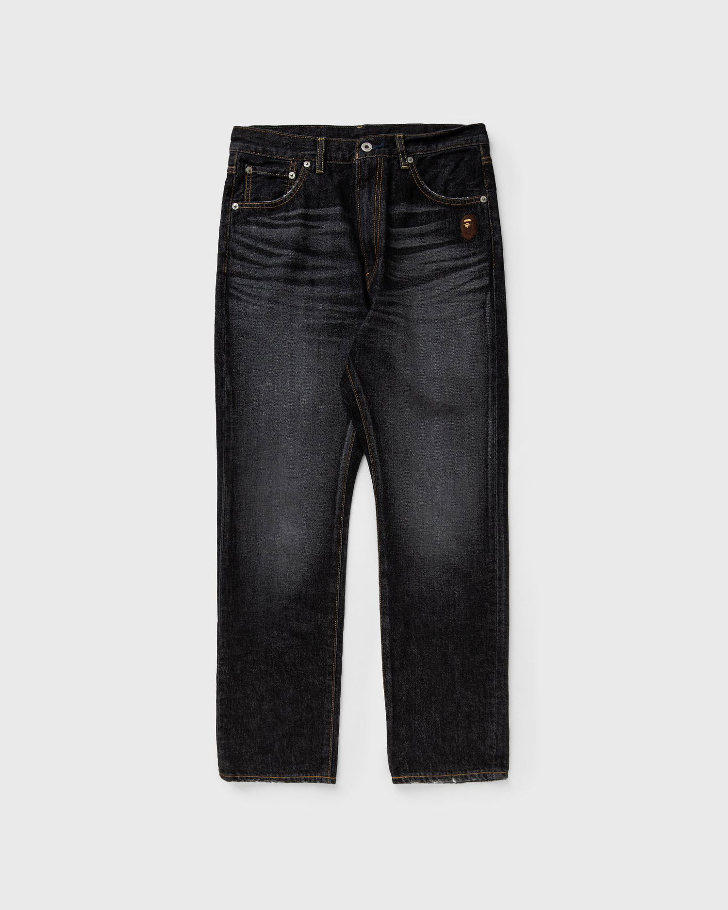 Jeans BAPE ONE POINT REGULAR FIT 13 OZ DENIM PANTS Jeans Musta | 001DPK801006MBLK, 0