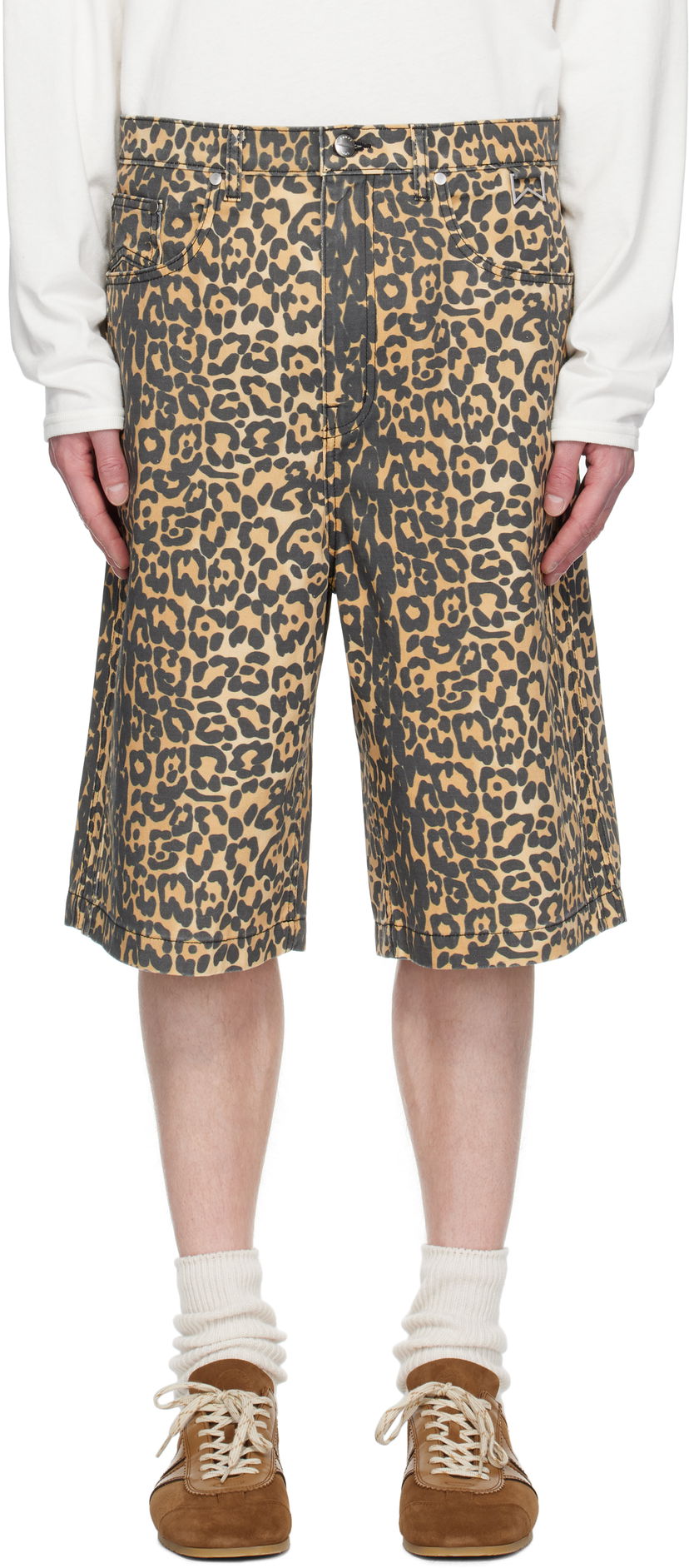 Shortsit Rhude Rhude Leopard Traxedo Baggy Denim Shorts Keltainen | RHSS25SH05012