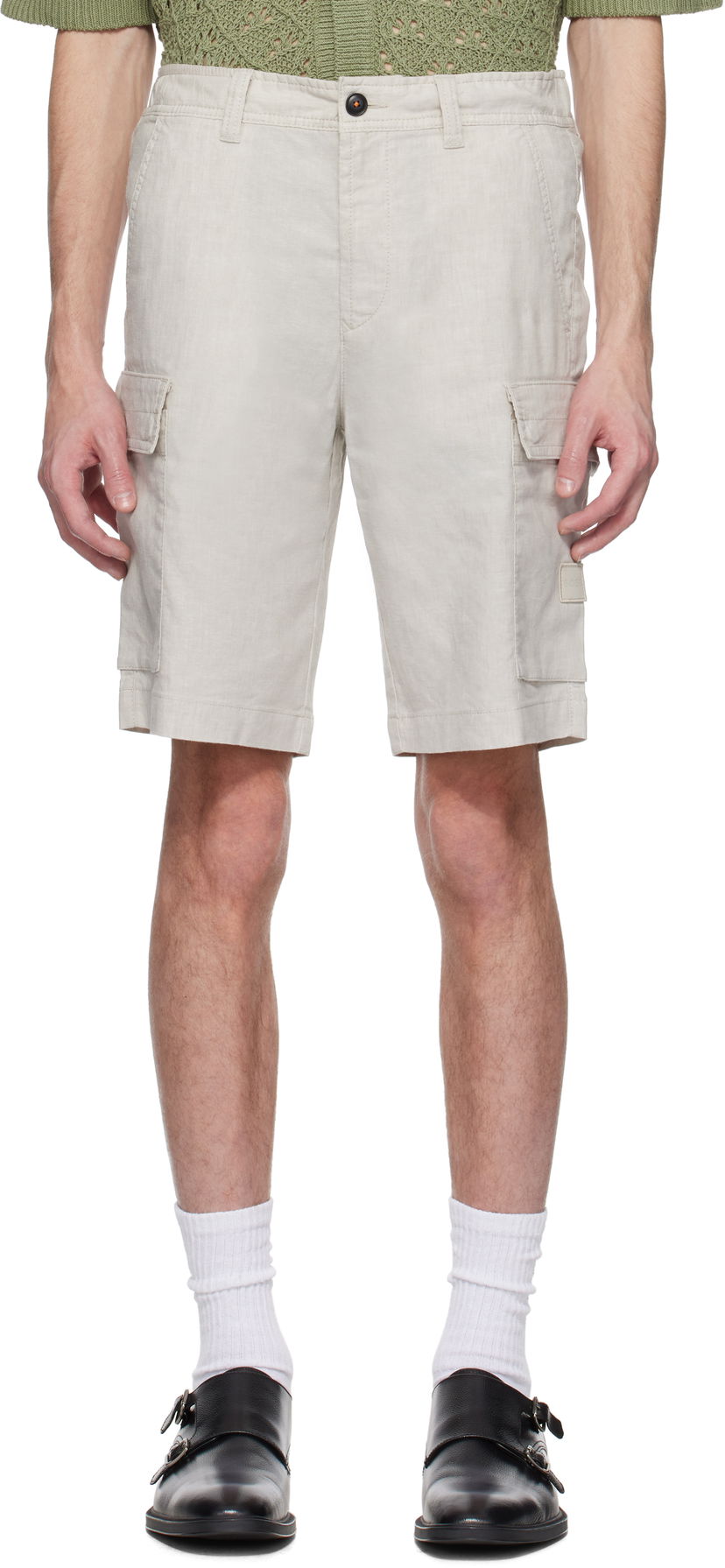 Shortsit BOSS Drawstring Cargo Shorts Beige | 50536888