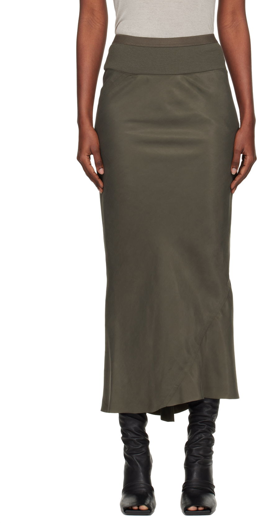 Hame Rick Owens Concordians Calf Bias Midi Skirt Vihreä | RP02E4334 HSCH