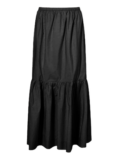 Hame GANNI Maxi Flounce Skirt Musta | F7919-099