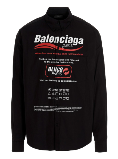 Paita Balenciaga Dry Cleaning Logo Shirt Musta | 664626TEM161000