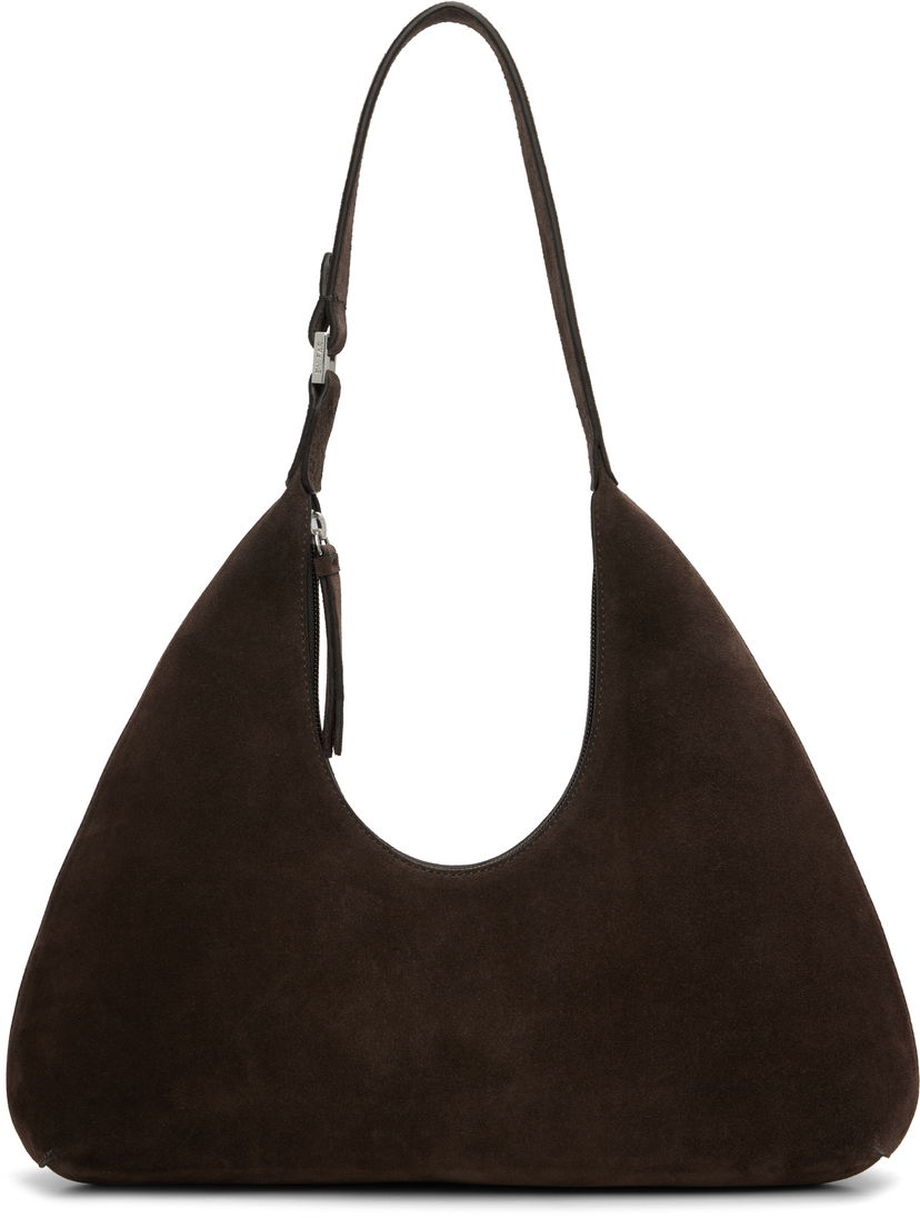 Olkalaukku BY FAR BY FAR Amber Suede Shoulder Bag Ruskea | MWBSB001KL009BR054PL