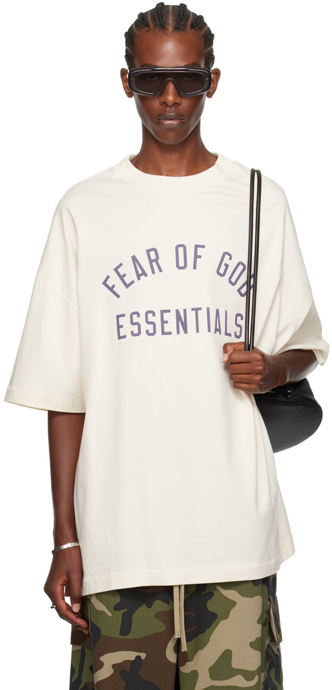 T-paita Fear of God Fear of God Essentials Crewneck T-Shirt Valkoinen | 125BT244192F