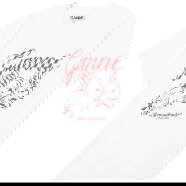 T-paita GANNI GANNI Bunnies Relaxed T-Shirt Valkoinen | T3994-151, 0