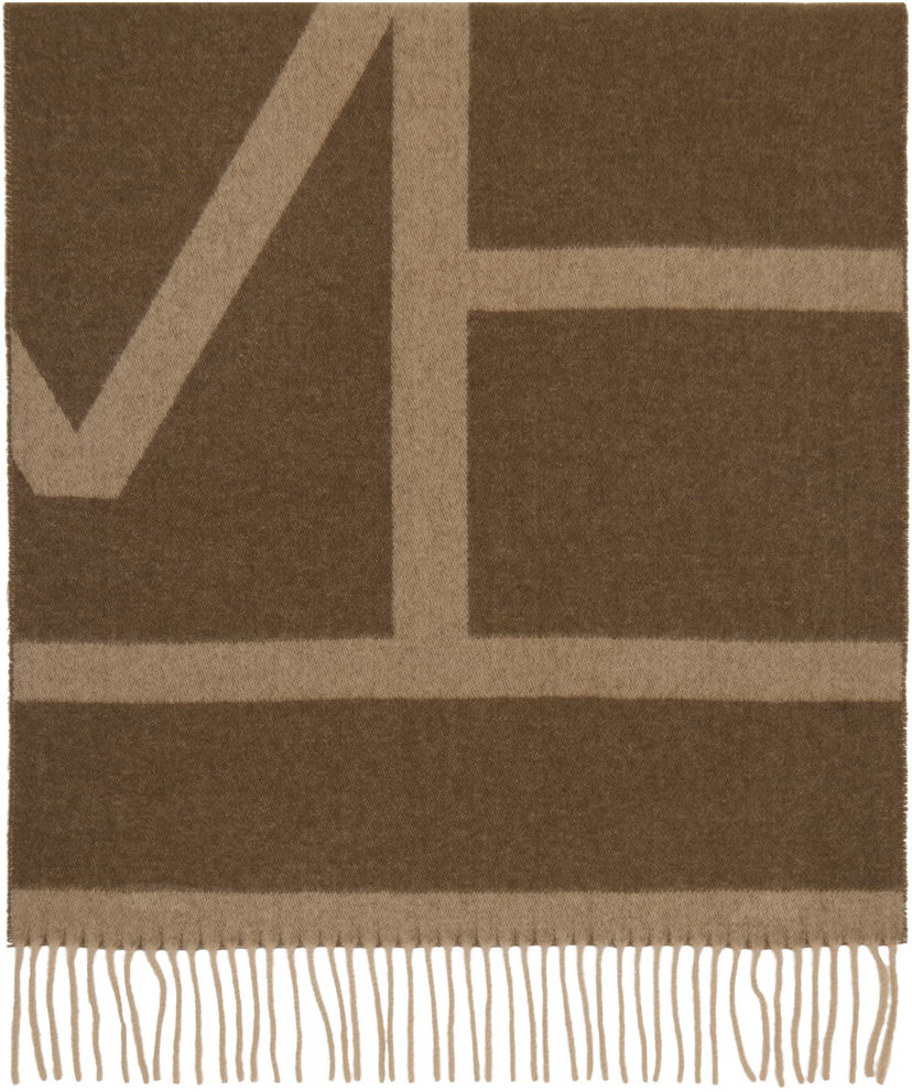 Huivi TOTEME TOTEME Monogram Jacquard Wool Scarf Ruskea | 234-WSC908-FB0050
