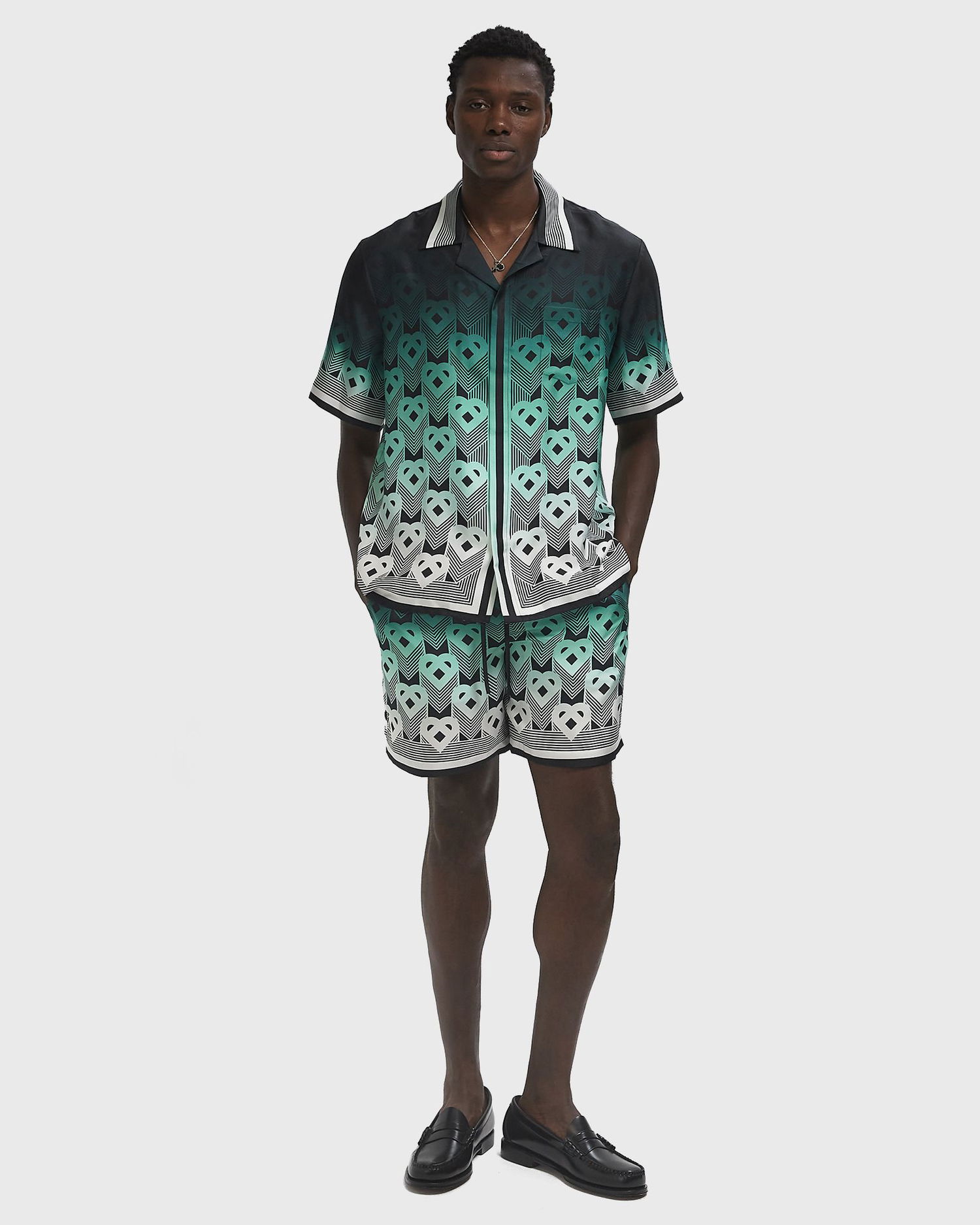 Shortsit Casablanca Printed Drawstring Shorts Musta | MPF25-TR-012-01, 1